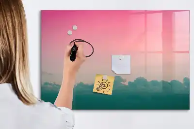 Tablă magnetică cu ștergere uscată cu design cer în gradient