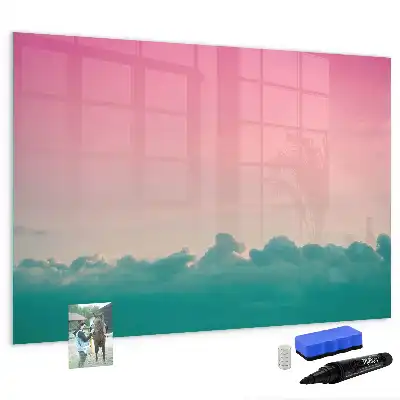 Tablă magnetică cu ștergere uscată cu design cer în gradient