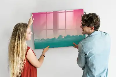 Tablă magnetică cu ștergere uscată cu design cer în gradient