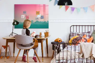 Tablă magnetică cu ștergere uscată cu design cer în gradient