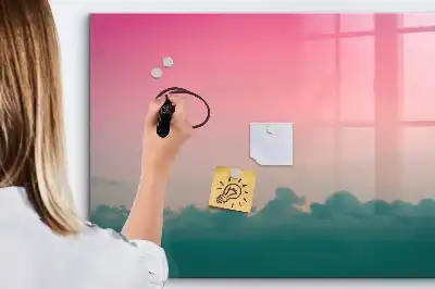 Tablă magnetică cu ștergere uscată cu design cer în gradient