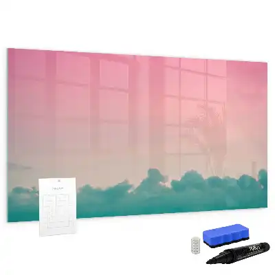 Tablă magnetică cu ștergere uscată cu design cer în gradient