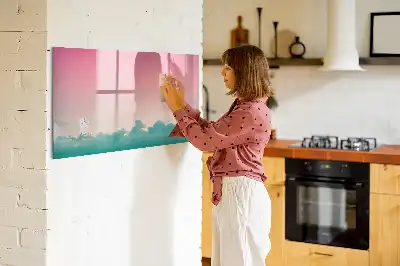 Tablă magnetică cu ștergere uscată cu design cer în gradient
