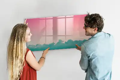 Tablă magnetică cu ștergere uscată cu design cer în gradient
