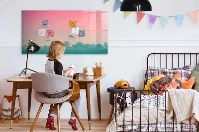 Tablă magnetică cu ștergere uscată cu design cer în gradient