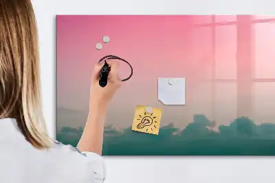 Tablă magnetică cu ștergere uscată cu design cer în gradient