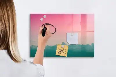 Tablă magnetică cu ștergere uscată cu design cer în gradient