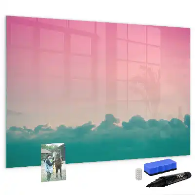 Tablă magnetică cu ștergere uscată cu design cer în gradient