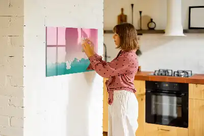 Tablă magnetică cu ștergere uscată cu design cer în gradient