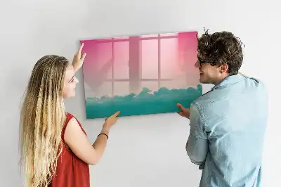 Tablă magnetică cu ștergere uscată cu design cer în gradient