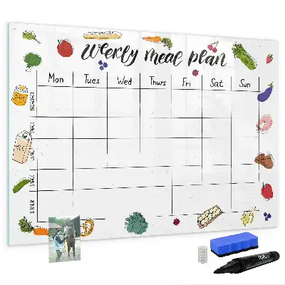 Tablă magnetică cu ștergere uscată planificator săptămânal de mese