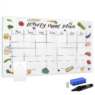Tablă magnetică cu ștergere uscată planificator săptămânal de mese