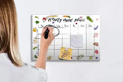 Tablă magnetică cu ștergere uscată planificator săptămânal de mese