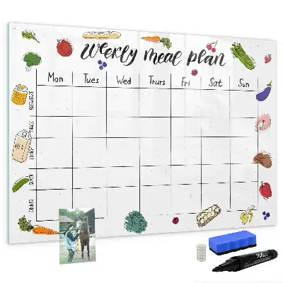 Tablă magnetică cu ștergere uscată planificator săptămânal de mese