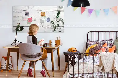 Tablă magnetică cu ștergere uscată cu aspect de scânduri de lemn
