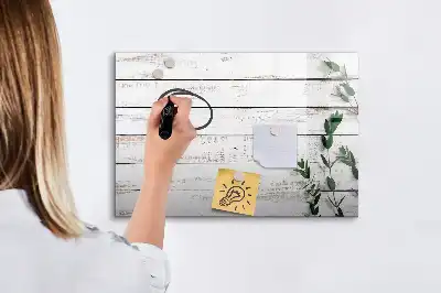 Tablă magnetică cu ștergere uscată cu aspect de scânduri de lemn