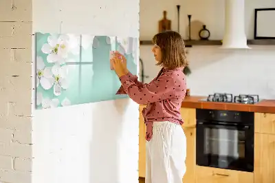 Tablă magnetică cu ștergere uscată model cu margarete plutitoare