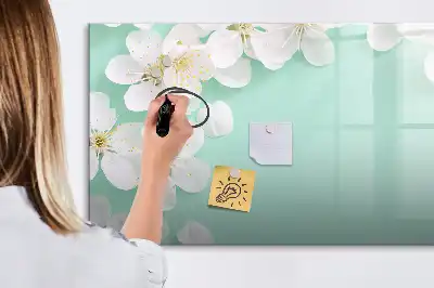 Tablă magnetică cu ștergere uscată model cu margarete plutitoare