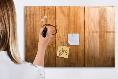 Tablă magnetică cu ștergere uscată cu aspect de scânduri de lemn