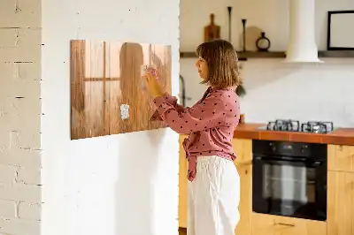 Tablă magnetică cu ștergere uscată cu aspect de scânduri de lemn
