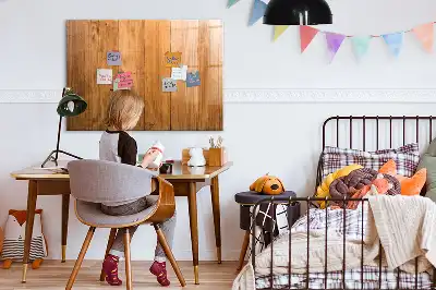 Tablă magnetică cu ștergere uscată cu aspect de scânduri de lemn