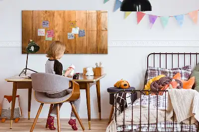 Tablă magnetică cu ștergere uscată cu aspect de scânduri de lemn