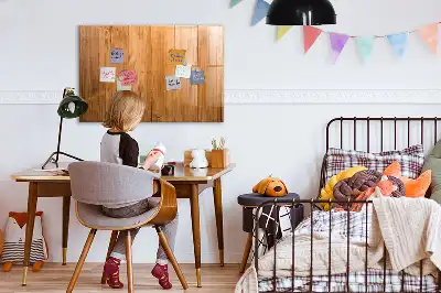 Tablă magnetică cu ștergere uscată cu aspect de scânduri de lemn