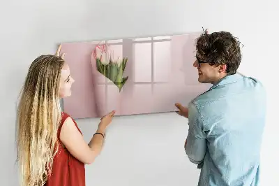 Tablă magnetică cu ștergere uscată model cu buchet de flori