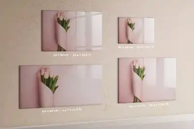 Tablă magnetică cu ștergere uscată model cu buchet de flori