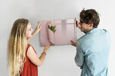 Tablă magnetică cu ștergere uscată model cu buchet de flori