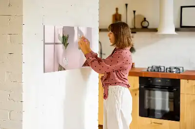 Tablă magnetică cu ștergere uscată model cu buchet de flori