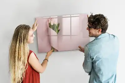 Tablă magnetică cu ștergere uscată model cu buchet de flori