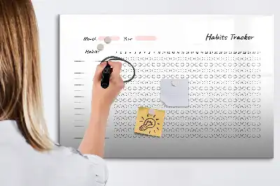 Tablă magnetică pentru monitorizarea obiceiurilor cu ștergere uscată