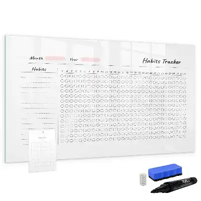Tablă magnetică pentru monitorizarea obiceiurilor cu ștergere uscată