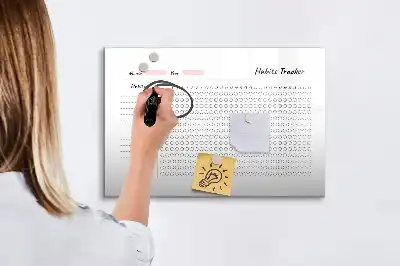 Tablă magnetică pentru monitorizarea obiceiurilor cu ștergere uscată