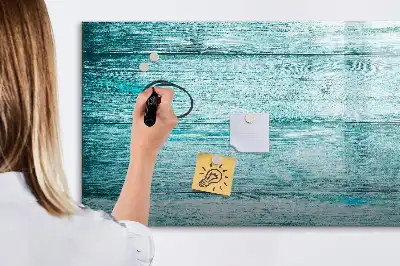 Tablă magnetică cu ștergere uscată cu model de lemn vechi albastru