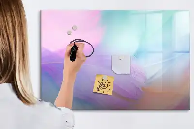 Tablă magnetică cu ștergere uscată cu model pene colorate