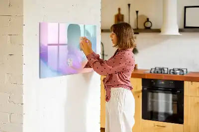 Tablă magnetică cu ștergere uscată cu model pene colorate