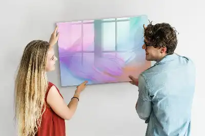 Tablă magnetică cu ștergere uscată cu model pene colorate