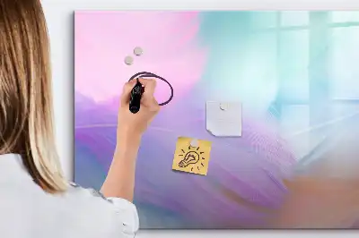 Tablă magnetică cu ștergere uscată cu model pene colorate