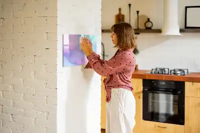 Tablă magnetică cu ștergere uscată cu model pene colorate