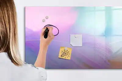 Tablă magnetică cu ștergere uscată cu model pene colorate