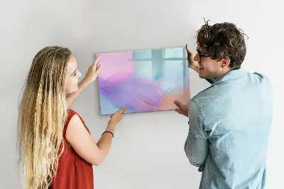 Tablă magnetică cu ștergere uscată cu model pene colorate