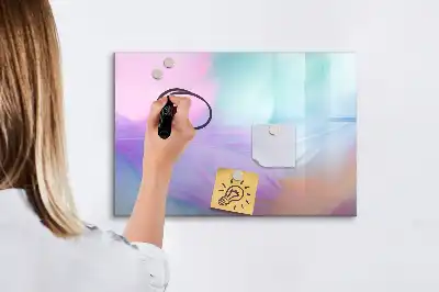 Tablă magnetică cu ștergere uscată cu model pene colorate
