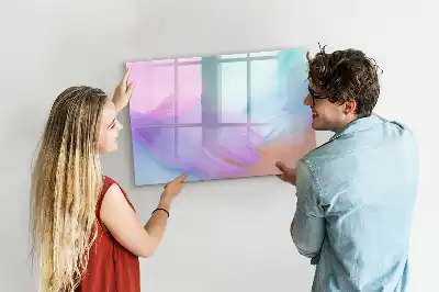 Tablă magnetică cu ștergere uscată cu model pene colorate