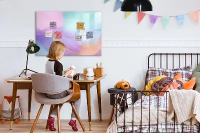 Tablă magnetică cu ștergere uscată cu model pene colorate