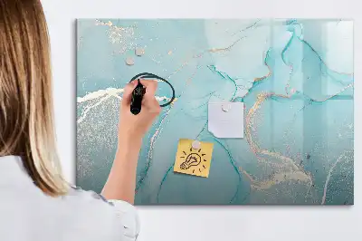 Tablă magnetică cu ștergere uscată cu model de marmură decorativă