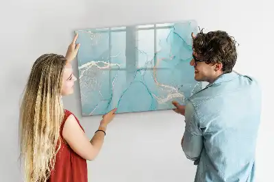 Tablă magnetică cu ștergere uscată cu model de marmură decorativă