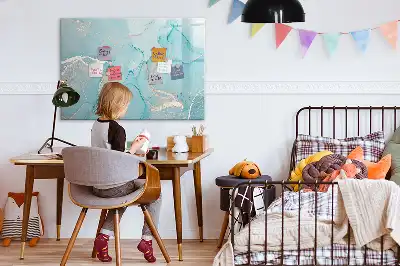 Tablă magnetică cu ștergere uscată cu model de marmură decorativă