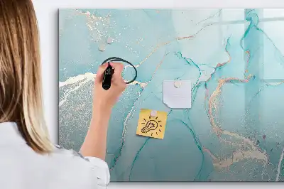 Tablă magnetică cu ștergere uscată cu model de marmură decorativă